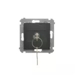 Simon 54 WMDL-0K01Px-049 Łącznik na kluczyk chwilowy – przycisk (moduł) 2 pozycyjny „0-I” styk N/O, 5 A, 250~. Możliwość wyjęcia klucza tylko w pozycji 0; czarny