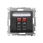 Simon 54 WMDG-02000x-049 Gniazdo głośnikowe 2-krotne z polem opisowym (moduł). Przekrój przewodów dla wejścia i wyjścia 2,5 mm2; czarny