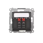 Simon 54 WMDG-02000x-049 Gniazdo głośnikowe 2-krotne z polem opisowym (moduł). Przekrój przewodów dla wejścia i wyjścia 2,5 mm2; czarny