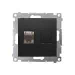 Simon 54 WMDK-0630xx-049 Gniazdo komputerowe pojedyncze RJ45 kategoria 6, ekranowane z przesłoną przeciwkurzową (moduł); czarny