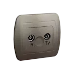 Simon Akord WMAA-42100x-H013 Gniazdo antenowe R-TV przelotowe, tłum. 10 dB; satynowy