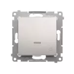 Simon 54 WMDL-081x2x-043 Przycisk „światło” z podświetleniem LED (moduł) 16AX, 250V~, zaciski śrubowe; srebrny mat