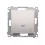 Simon 54 WMDL-091x2x-043 Przycisk „dzwonek” z podświetleniem LED (moduł) 16AX, 250V~, zaciski śrubowe; srebrny mat