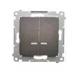 Simon 54 WMDL-551x2x-046 Łącznik świecznikowy z podświetleniem LED i do wersji IP44 (moduł) 16AX, 250V~, zaciski śrubowe; brąz mat Posiada wkładkę DU1W