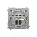 Simon Basic WMUG-02000x-4011 Gniazdo głośnikowe 2-krotne z polem opisowym (moduł). Przekrój przew.dla wejścia i wyjścia 2,5 mm2. Mocowanie na łapki i wkręty; srebrny mat