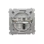 Simon Basic WMUG-01000x-4011 Gniazdo głośnikowe 1-krotne z polem opisowym (moduł). Przekrój przew. dla wejścia i wyjścia 2,5 mm2. Mocowanie na łapki i wkręty; srebrny mat