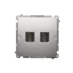 Simon Basic WMUH-0xxxx2-4011 Gniazdo HDMI podwójne (moduł); srebrny mat
