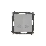 Simon 55 WMDL-0P1xx7-116 Przycisk podwójny zwierny bez piktogramu – osobne podświetlenie dla każdego klawisza (moduł) 10 AX, 250 V~, szybkozłącza. Dostępne tylko jako wersja IP20; Grafitowy mat