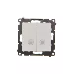 Simon 55 WMDL-0P1xx7-114 Przycisk podwójny zwierny bez piktogramu – osobne podświetlenie dla każdego klawisza (moduł) 10 AX, 250 V~, szybkozłącza. Dostępne tylko jako wersja IP20; Jasnoszary mat