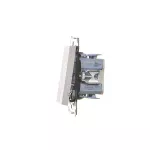 Simon 55 WMDL-0P1xx7-114 Przycisk podwójny zwierny bez piktogramu – osobne podświetlenie dla każdego klawisza (moduł) 10 AX, 250 V~, szybkozłącza. Dostępne tylko jako wersja IP20; Jasnoszary mat