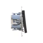 Simon 55 WMDL-0P1xx7-149 Przycisk podwójny zwierny bez piktogramu – osobne podświetlenie dla każdego klawisza (moduł) 10 AX, 250 V~, szybkozłącza. Dostępne tylko jako wersja IP20; Czarny mat