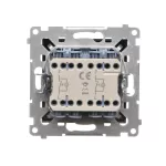 Simon 55 WMDL-0P1xx7-149 Przycisk podwójny zwierny bez piktogramu – osobne podświetlenie dla każdego klawisza (moduł) 10 AX, 250 V~, szybkozłącza. Dostępne tylko jako wersja IP20; Czarny mat