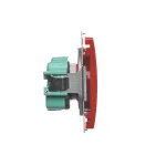 Simon Basic WMUW-00111x-A021 Gniazdo wtyczkowe z uziemieniem (moduł), z przesłonami torów prądowych, 16A, 250V~, zaciski śrubowe; czerwone