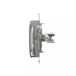 Simon 54 WMDA-P92xx1-043 Pokrywa gniazd teleinformatycznych IP44 na Keystone podwójna z polem opisowym, klapka transp.; srebrny mat Wymagana uszczelka IP44 do ramki