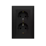 Simon 10 WC-GSZ2Zxxxxx-49xx Gniazdo wtyczkowe Schuko podwójne z przesłonami torów prądowych 16A, 250V~, zaciski śrubowe; czarny