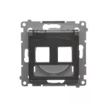 Simon 54 WMDA-P92xx1-048 Pokrywa gniazd teleinformatycznych IP44 na Keystone podwójna z polem opisowym, klapka transparentna; antracyt Wymagana uszczelka IP44 do ramki