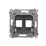 Simon 54 WMDA-P92xx1-048 Pokrywa gniazd teleinformatycznych IP44 na Keystone podwójna z polem opisowym, klapka transparentna; antracyt Wymagana uszczelka IP44 do ramki