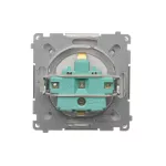 Simon Basic WMUW-02110x-4011 Gniazdo wtyczkowe z uziemieniem Schuko (moduł) 16A, 250V~, zaciski śrubowe; srebrny mat