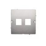 Simon Basic WMUK-P1x2xx-4013 Pokrywa gniazd teleinformatycznych na Keystone płaska podwójna. Montaż gniazda na wkręty do puszki; srebrny mat