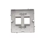 Simon Basic WMUK-P1x2xx-4013 Pokrywa gniazd teleinformatycznych na Keystone płaska podwójna. Montaż gniazda na wkręty do puszki; srebrny mat