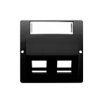 Simon Basic WMUK-P2x2xx-Y013 Pokrywa gniazd teleinformatycznych na Keystone skośna. Montaż gniazda na wkręty do puszki; czarny