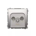 Simon Basic WMUA-06xxxx-4013 Gniazdo antenowe R-TV-DATA (moduł). 1x wejście: 5–862 MHz; srebrny mat