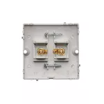 Simon Basic WMUG-010002-4011 Gniazdo głośnikowe pojedyncze -1 kolumna głośnikowa (moduł). Przekrój przew. dla wyjścia 6 mm2. Mocowanie na wkręty do puszki; srebrny mat