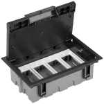 Simon Connect TSC-52050104-038 Puszka podłogowa S500 4-modułowa, 8x K45, gł. 93mm; szary grafit