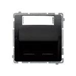 Simon Basic WMUK-P2x3xx-Y013 Pokrywa gniazd teleinformatycznych na Keystone skośna podwójna z polem opisowym. Montaż na łapki lub wkręty; czarny