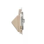 Simon Basic WMUK-P2xP0x-9013 Pokrywa gniazd teleinformatycznych na wkłady RJ typu: Panduit, skośna podwójna z polem opisowym. Montaż do puszki na wkręty; beż