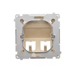 Simon Basic WMUK-P2xP0x-9013 Pokrywa gniazd teleinformatycznych na wkłady RJ typu: Panduit, skośna podwójna z polem opisowym. Montaż do puszki na wkręty; beż