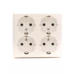 Simon 54 WMEW-22411N-101 Gniazdo poczwórne Schuko natynkowe z przesłonami torów prądowych wersja skandynawska 16A, 250V~, szybkozłącza; biały