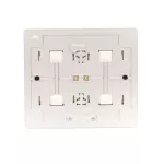 Simon 54 WMEW-22411N-043 Gniazdo poczwórne Schuko natynkowe z przesłonami torów prądowych wersja skandynawska 16A, 250V~, szybkozłącza; srebrny mat