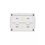 Simon 54 WMEW-32211x-101 Gniazdo podwójne Schuko natynkowe bryzgoszczelne IP44 z przesłonami wersja skandynawska 16A, 250V~, zaciski śrubowe; biały