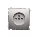 Simon Basic WMUW-00110C-H021 Gniazdo wtyczkowe z uziemieniem (moduł) 16A, 250V~, szybkozłącza; satynowy