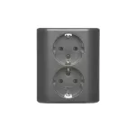 Simon 54 WMEW-12211N-048 Gniazdo podwójne Schuko podtynkowe z przesłonami torów prądowych wersja skandynawska 16A, 250V~, zaciski śrubowe; antracyt