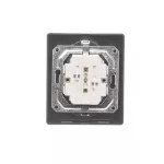 Simon 54 WMEW-12211N-048 Gniazdo podwójne Schuko podtynkowe z przesłonami torów prądowych wersja skandynawska 16A, 250V~, zaciski śrubowe; antracyt