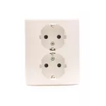 Simon 54 WMEW-12211C-101 Gniazdo podwójne Schuko podtynkowe z przesłonami torów prądowych wersja skandynawska 16A, 250V~, szybkozłącza; biały