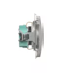 Simon Basic WMUW-02111x-4011 Gniazdo wtyczkowe z uziemieniem Schuko (moduł) z przesłonami torów prądowych,16A, 250V~, zaciski śrubowe; srebrny mat