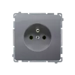 Simon Basic WMUW-00110C-4021 Gniazdo wtyczkowe z uziemieniem (moduł) 16A, 250V~, szybkozłącza; srebrny mat