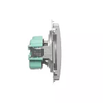 Simon Basic WMUW-00110C-4021 Gniazdo wtyczkowe z uziemieniem (moduł) 16A, 250V~, szybkozłącza; srebrny mat