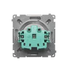 Simon Basic WMUW-00110x-4021 Gniazdo wtyczkowe z uziemieniem (moduł) 16A, 250V~, zaciski śrubowe; srebrny mat