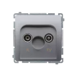 Simon Basic WMUA-01100z-4011 Gniazdo antenowe R-TV zakończeniowe do gniazd przelotowych (moduł), 1x wejście: 5–862 MHz; srebrny mat