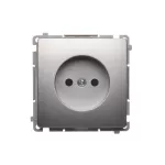 Simon Basic WMUW-00100x-4021 Gniazdo wtyczkowe bez uziemienia (moduł) 16A, 250V~, zaciski śrubowe; srebrny mat