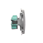 Simon Basic WMUW-00100x-4021 Gniazdo wtyczkowe bez uziemienia (moduł) 16A, 250V~, zaciski śrubowe; srebrny mat