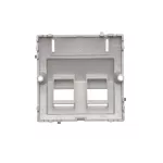 Simon Basic WMUK-P2x2xx-4013 Pokrywa gniazd teleinformatycznych na Keystone skośna. Montaż gniazda na wkręty do puszki; srebrny mat