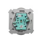 Simon Basic WMUW-00201M-4011 Gniazdo wtyczkowe podwójne bez uziemienia (moduł) z przesłonami torów prądowych, Σ16A, 250V~, zaciski śrubowe; srebrny mat