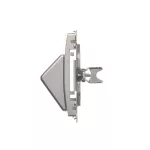 Simon Basic WMUK-P2x3xx-4013 Pokrywa gniazd teleinformatycznych na Keystone skośna podwójna z polem opisowym. Montaż na łapki lub wkręty; srebrny mat