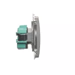 Simon Basic WMUW-00111x-4021 Gniazdo wtyczkowe z uziemieniem (moduł), z przesłonami torów prądowych, 16A, 250V~, zaciski śrubowe; srebrny mat