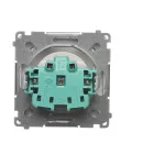 Simon Basic WMUW-00111x-4021 Gniazdo wtyczkowe z uziemieniem (moduł), z przesłonami torów prądowych, 16A, 250V~, zaciski śrubowe; srebrny mat